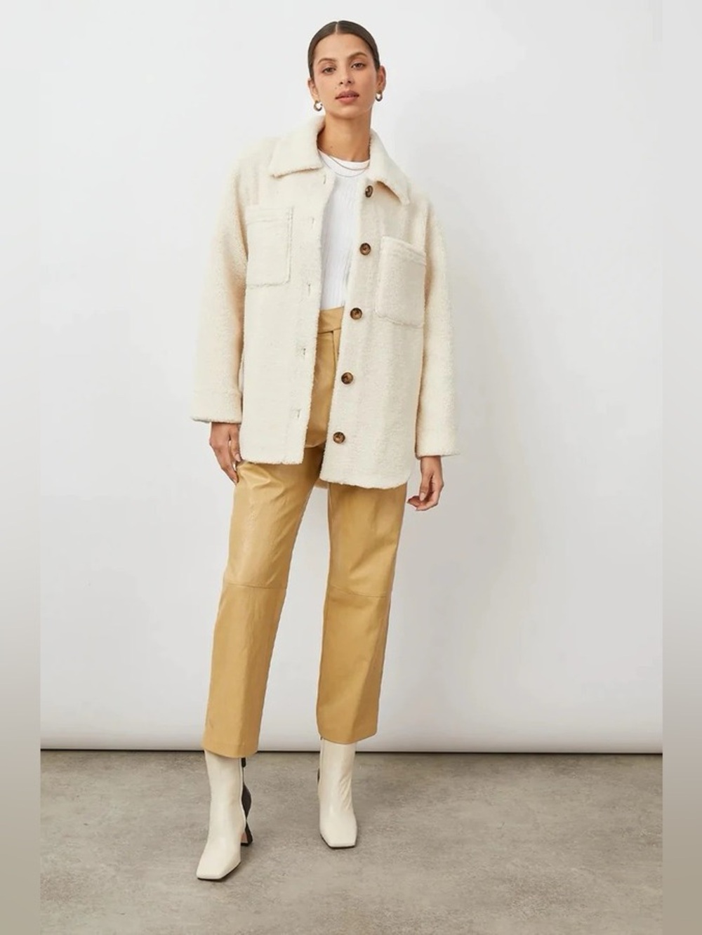 Rails Connie Shirt Jacket Ivory Teddy XS - Picture 4 of 4